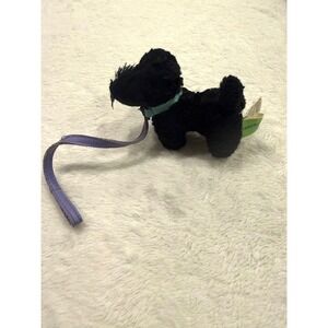 Battat Black Scottish Terrier Plush Dog Mini Stuffed Animal with Leash 4 Inch